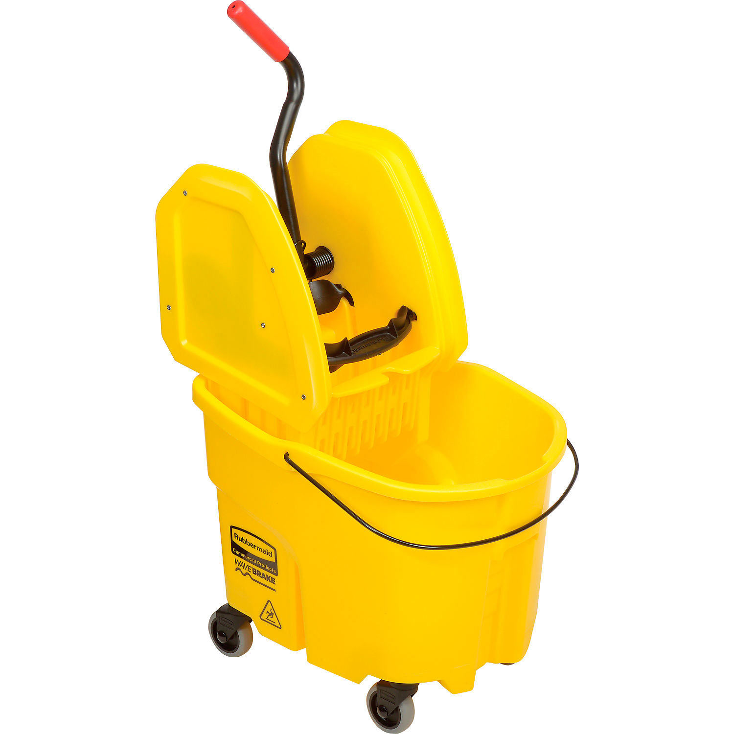 Rubbermaid Wavebrake Mop Bucket Wringer Combo W Down Press Qt Ebay