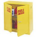 Flammable Liquid Cabinet, 30 Gallon, Manual Close Double Door, 43"W x 18"D x 44"H