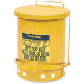 JUSTRITE All-Steel Waste Can - 17&quot;Dia.x20&quot;H - 14-Gallon Capacity - Yellow