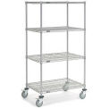 Nexel Chrome Wire Shelf Truck, 36x24x69 1200 Pound Capacity