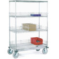 Nexel Chrome Wire Shelf Truck, 60x24x70 1600 Pound Capacity