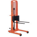 PRESTO Foot-Operated Stackers - Adjustable 3&quot;Wx30&quot;L Forks - 3-1/4&quot; Lowered Height, 76&quot; Lift Height