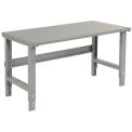 Adjustable Height Workbench C-Channel Leg, 60&quot;W x 36&quot;D, 1-3/4&quot; Steel Square Edge, Gray