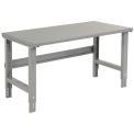 Adjustable Height Workbench C-Channel Leg, 72&quot;W x 30&quot;D, 1-3/4&quot; Steel Square Edge, Gray