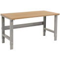 72&quot;W x 36&quot;D Shop Top Square Edge Work Bench - 1-1/2&quot; Top - Adjustable Height - Gray
