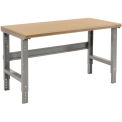 Adjustable Height Workbench C-Channel Leg, 60&quot;W x 30&quot;D, 1-1/2&quot; Shop Top Safety Edge, Gray