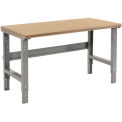 Adjustable Height Workbench C-Channel Leg, 72&quot;W x 30&quot;D, 1-1/2&quot; Shop Top Safety Edge, Gray