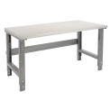 Adjustable Height Workbench C-Channel Leg, 60&quot;W x 30&quot;D, 1-5/8&quot; Plastic Laminate Safety Edge, Gray