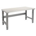 Adjustable Height Workbench C-Channel Leg, 72&quot;W x 36&quot;D, 1-5/8&quot; Plastic Laminate Safety Edge, Gray