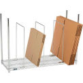 Global Industrial Single Level Carton Stand w/ 3 Dividers, 48"L x 18"W x 38-1/2"H, Chrome