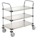 Nexel Stainless Steel Utility Cart, 3 Shelves, 36x18x38