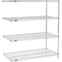 Nexel Chrome Wire Shelving Add-On, 60"W X 14"D x 86"H