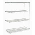 Nexel Chrome Wire Shelving Add-On, 60"W X 30"D x 86"H