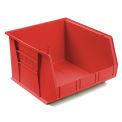 Akro-Mils Plastic Stacking Bin, 16-1/2&quot;W x 18&quot;D x 11&quot;H, Red - Pkg Qty 3