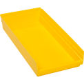 Plastic Shelf Bin Nestable 11-1/8&quot;W x 23-5/8&quot; D x 4&quot;H Yellow - Pkg Qty 6