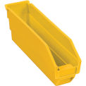 Nestable Shelf Bin, Plastic, 2-3/4&quot;W x 11-5/8&quot;D x 4&quot;H, Yellow - Pkg Qty 24