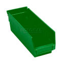 Nestable Shelf Bin, Plastic, 4-1/8&quot;W x 11-5/8&quot;D x 4&quot;H, Green - Pkg Qty 24