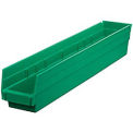 Plastic Shelf Bin Nestable 4-1/8"W x 23-5/8" D x 4"Hgreen - Pkg Qty 12