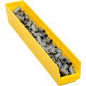 Plastic Shelf Bin Nestable 4-1/8&quot;W x 23-5/8&quot; D x 4&quot;H Yellow - Pkg Qty 12