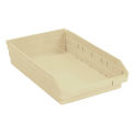 Plastic Shelf Bin Nestable 11-1/8&quot;W x 17-7/8&quot; D x 4&quot;H Beige - Pkg Qty 12