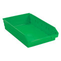 Plastic Shelf Bin Nestable 11-1/8&quot;W x 17-7/8&quot; D x 4&quot;H Green - Pkg Qty 12