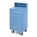 Enclosed Mobile Shop Desk, 23&quot;W x 20&quot;D x 51&quot;H, Blue
