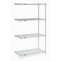 Nexel Chrome Wire Shelving Add-On, 30"W X 18"D x 54"H