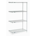 Nexel Chrome Wire Shelving Add-On, 24"W X 14"D x 63"H