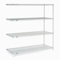 Nexel Chrome Wire Shelving Add-On, 54"W X 14"D x 63"H