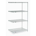 Nexel Chrome Wire Shelving Add-On, 30"W X 24"D x 63"H