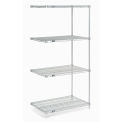 Nexel Chrome Wire Shelving Add-On, 24"W X 18"D x 86"H