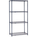 Nexelon Wire Shelving, Blue Epoxy, 36&quot;W X 24&quot;D X 74&quot;H