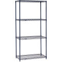 Nexelon Wire Shelving, Blue Epoxy, 36&quot;W X 18&quot;D X 86&quot;H