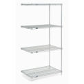Nexel Chrome Wire Shelving Add-On, 36"W X 24"D x 86"H