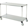 Nexel Adjustable Solid Galvanized Shelf Cart, 2 Shelves, 800 Lb. Cap, 60&quot;L x 18&quot;W x 40&quot;H