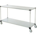 Nexel Adjustable Solid Galvanized Shelf Cart, 2 Shelves, 800 Lb. Cap, 72&quot;L x 18&quot;W x 40&quot;H