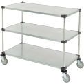 Nexel Adjustable Solid Galvanized Shelf Cart, 3 Shelves, 800 Lb. Cap, 48&quot;L x 24&quot;W x 40&quot;H