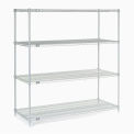 Nexel Wire Shelving, Poly-Z-Brite, 42"W X 18"D X 63"H