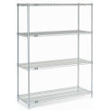 Nexel Wire Shelving, Poly-Z-Brite, 48"W X 18"D X 63"H