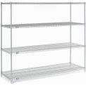 Nexel Wire Shelving, Poly-Z-Brite, 54&quot;W X 18&quot;D X 63&quot;H