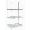 Nexel Wire Shelving, Poly-Z-Brite, 24&quot;W x 21&quot;D x 63&quot;H