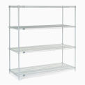 Nexel Wire Shelving, Poly-Z-Brite, 60"W X 24"D X 63"H