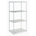 Nexel Wire Shelving, Poly-Z-Brite, 24"W X 18"D X 74"H