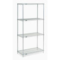 Nexel Wire Shelving, Poly-Z-Brite, 36&quot;W X 18&quot;D X 74&quot;H