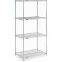Nexel Wire Shelving, Poly-Z-Brite, 30"W X 24"D X 74"H
