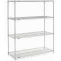 Nexel Wire Shelving, Poly-Z-Brite, 60&quot;W X 24&quot;D X 74&quot;H