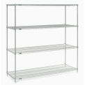 Nexel Wire Shelving, Poly-Z-Brite, 54"W X 18"D X 86"H