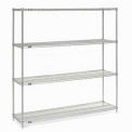 Nexel Wire Shelving, Poly-Z-Brite, 54"W x 21"D x 86"H
