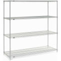 Nexel Wire Shelving, Poly-Z-Brite, 72"W X 24"D X 86"H