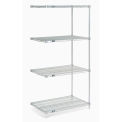 Nexel Wire Shelving Add-On, Poly-Z-Brite, 24"W X 18"D X 86"H